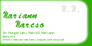 mariann marcso business card